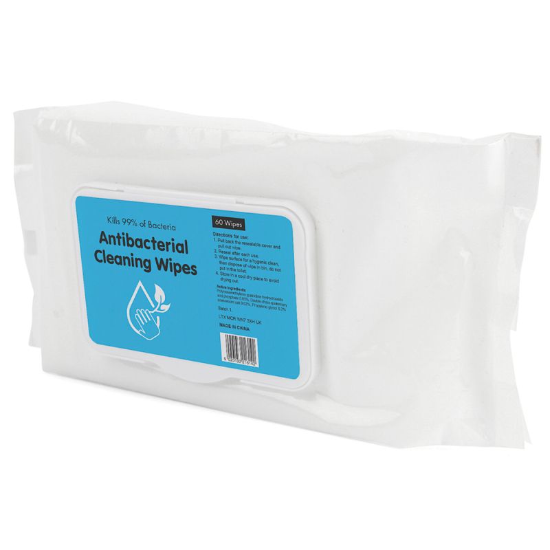 Antibacterial Cleaning Wipes 60 Pack Resealable RRP 3.99 CLEARANCE XL 39p or 3 for 99p